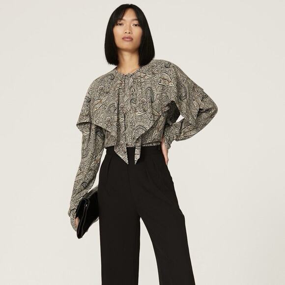 Rosetta Getty Paisley Scarf Top Size 4 - Picture 1 of 14